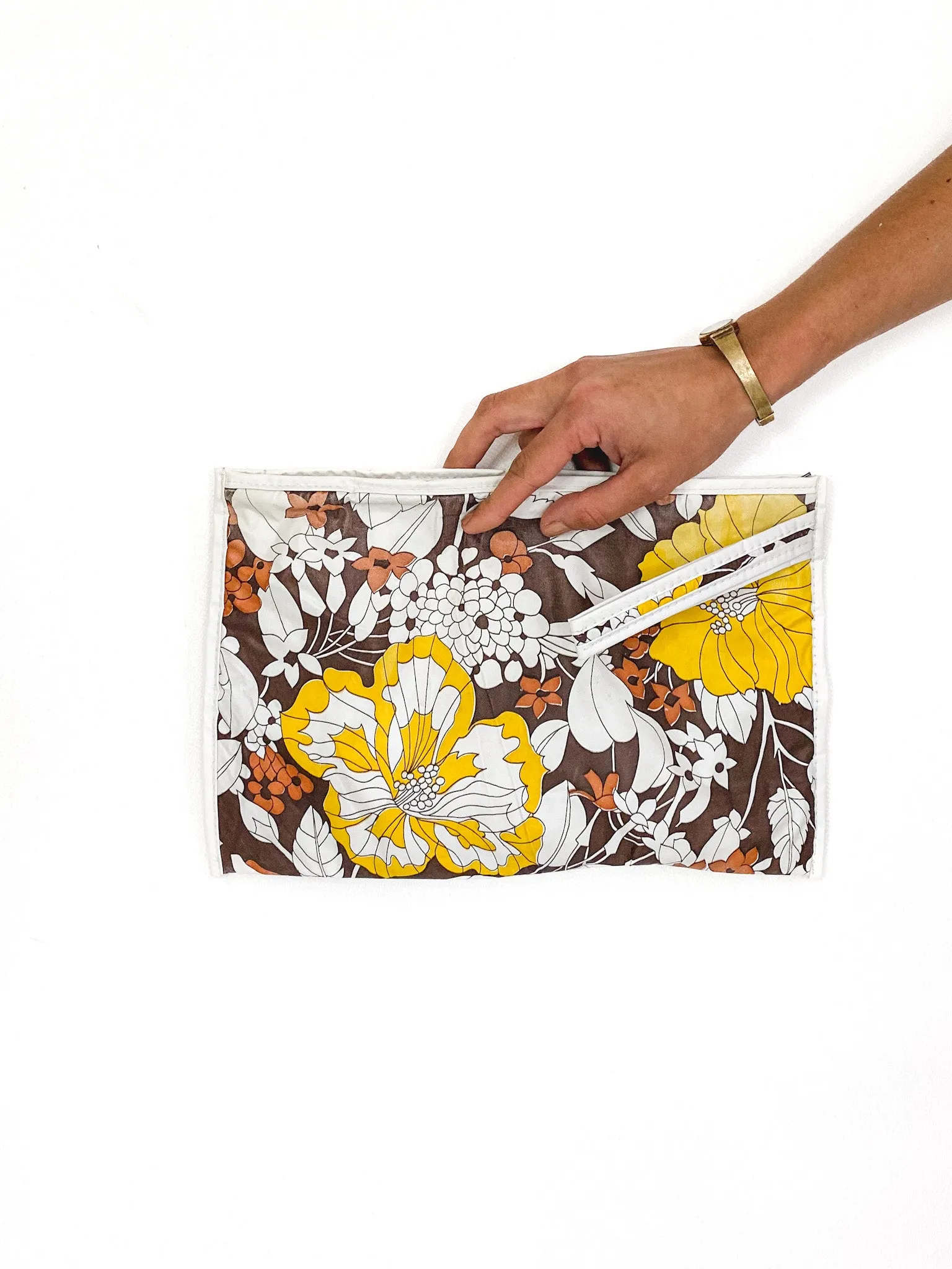 60s/70s vanity case, retro floral print