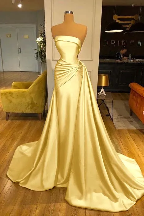 ballbellas Strapless Baby Blue Elegant Mermaid Evening Dress Long With Ruffle