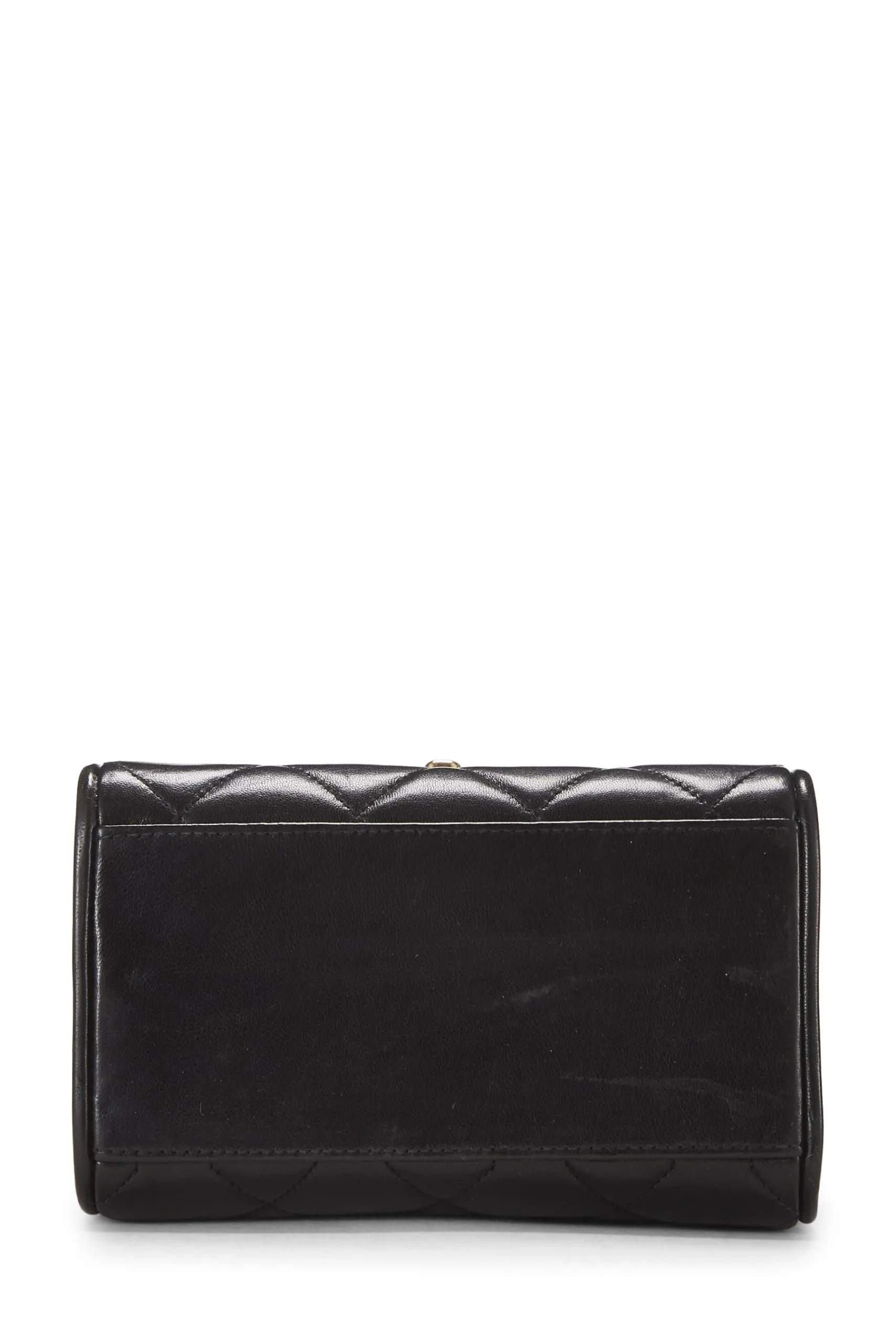 Chanel,  Black Quilted Lambskin Half Flap Mini, Black