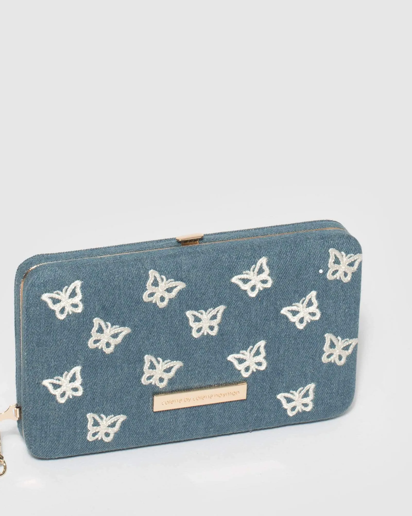 Denim Rose Evening Wristlet