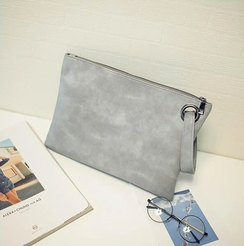 Fashion solid women clutch bag leather women envelope female Handbag messenger Tote Purse Pocket