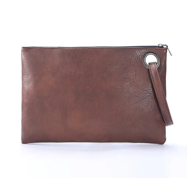Fashion solid women clutch bag leather women envelope female Handbag messenger Tote Purse Pocket