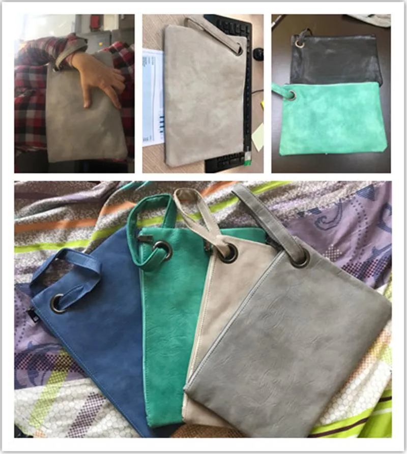 Fashion solid women clutch bag leather women envelope female Handbag messenger Tote Purse Pocket