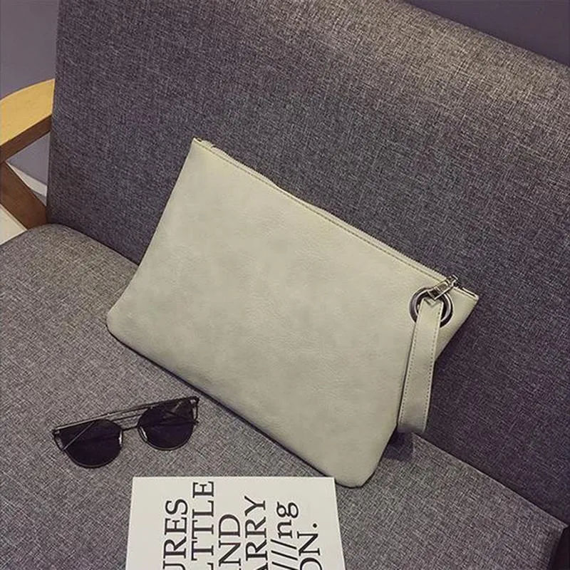 Fashion solid women clutch bag leather women envelope female Handbag messenger Tote Purse Pocket