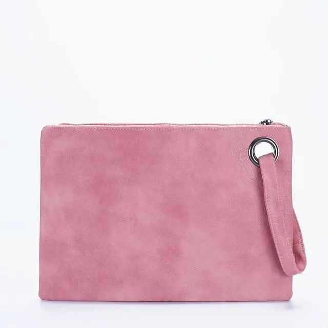 Fashion solid women clutch bag leather women envelope female Handbag messenger Tote Purse Pocket