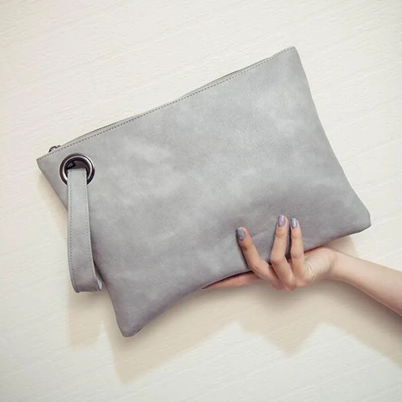 Fashion solid women clutch bag leather women envelope female Handbag messenger Tote Purse Pocket