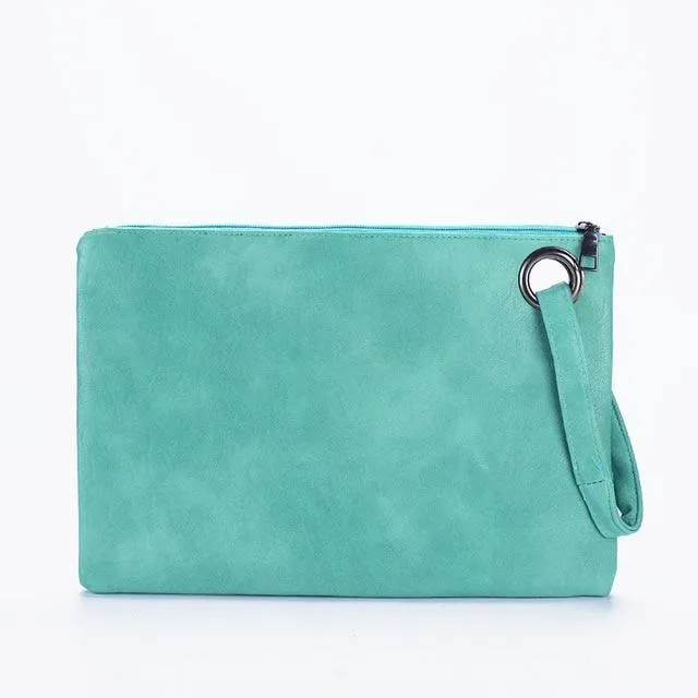 Fashion solid women clutch bag leather women envelope female Handbag messenger Tote Purse Pocket