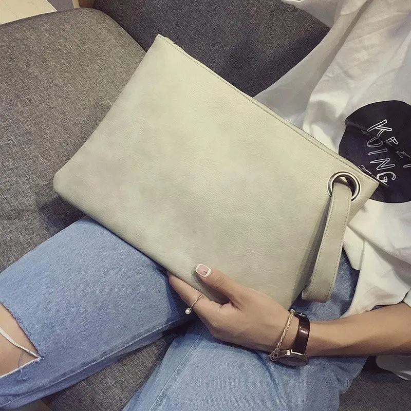 Fashion solid women clutch bag leather women envelope female Handbag messenger Tote Purse Pocket