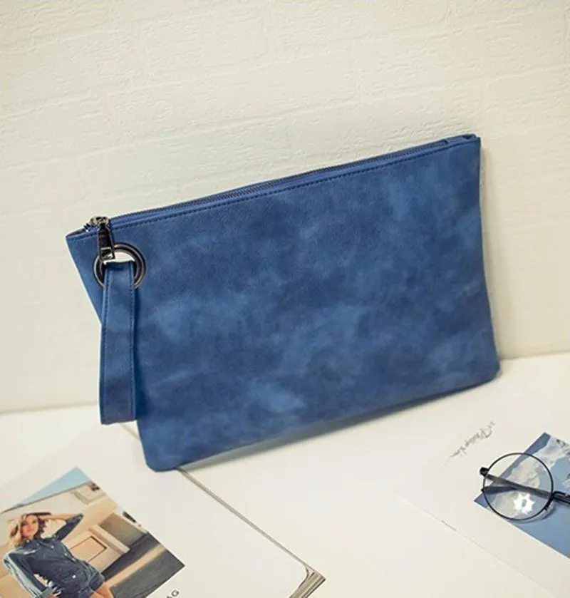 Fashion solid women clutch bag leather women envelope female Handbag messenger Tote Purse Pocket