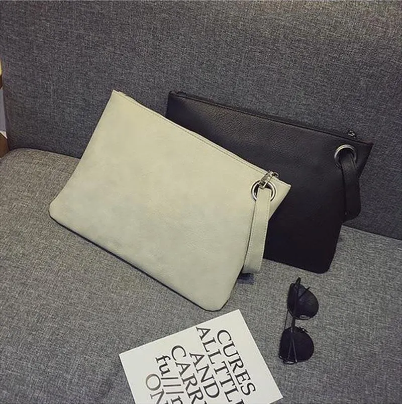 Fashion solid women clutch bag leather women envelope female Handbag messenger Tote Purse Pocket