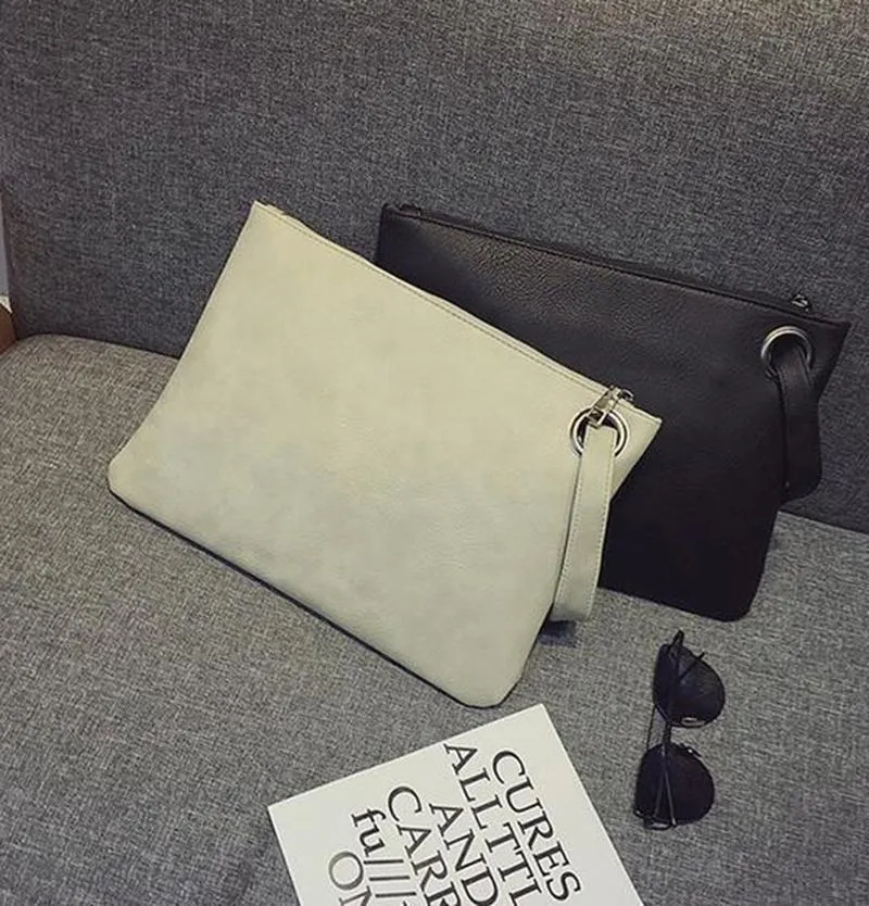 Fashion solid women clutch bag leather women envelope female Handbag messenger Tote Purse Pocket