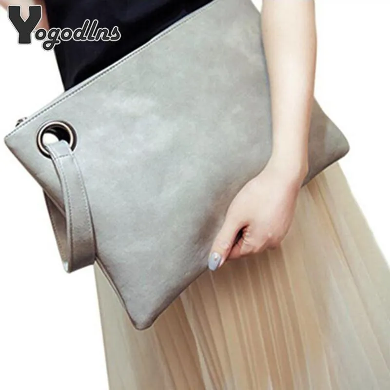 Fashion solid women clutch bag leather women envelope female Handbag messenger Tote Purse Pocket