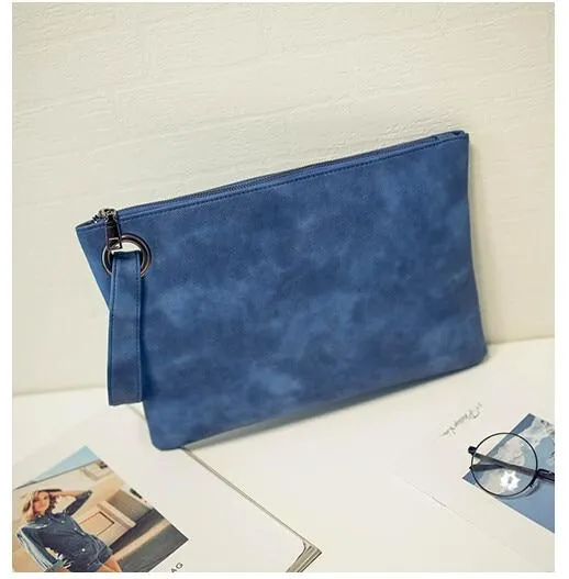 Fashion solid women clutch bag leather women envelope female Handbag messenger Tote Purse Pocket