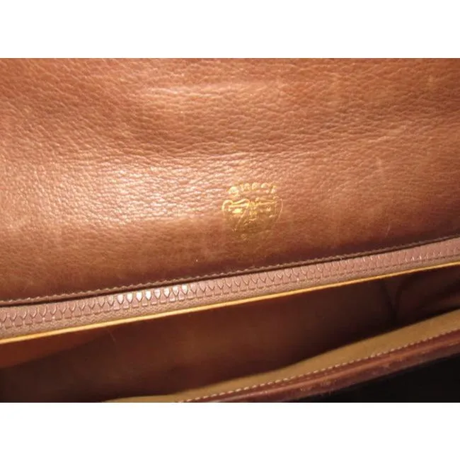 Gucci Vintage Brown Micro Guccissima Print Suede And Leather Clutch