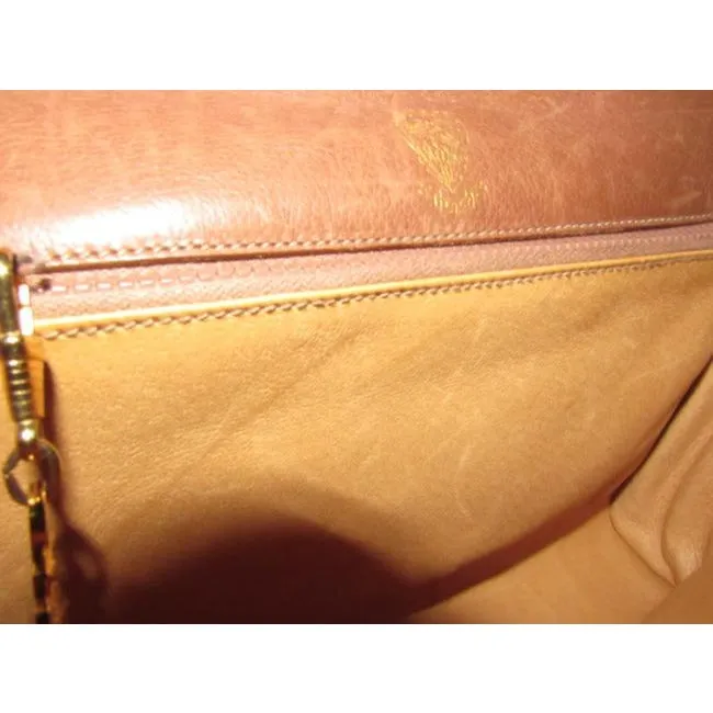 Gucci Vintage Brown Micro Guccissima Print Suede And Leather Clutch