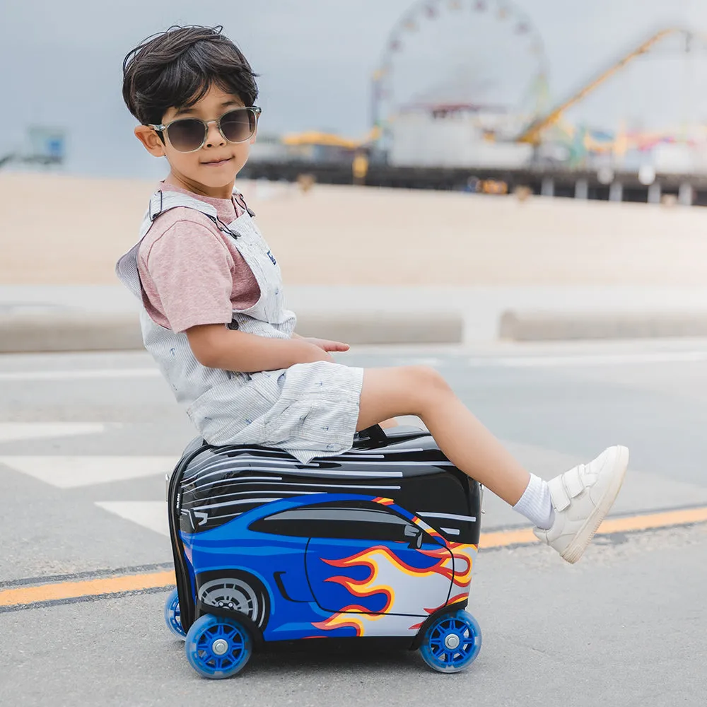 Kids Ride-on Luggage - Race Car (HEYS-HSRL-RO-57-23AR) | Light up Wheels