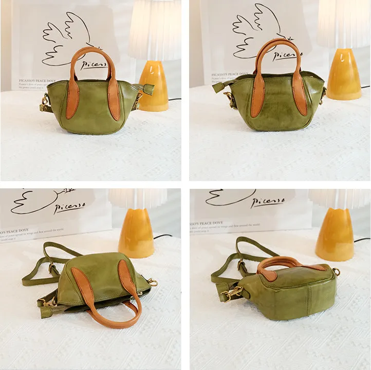Ladies Small Brown Crossbody Bag Leather Shoulder Bag