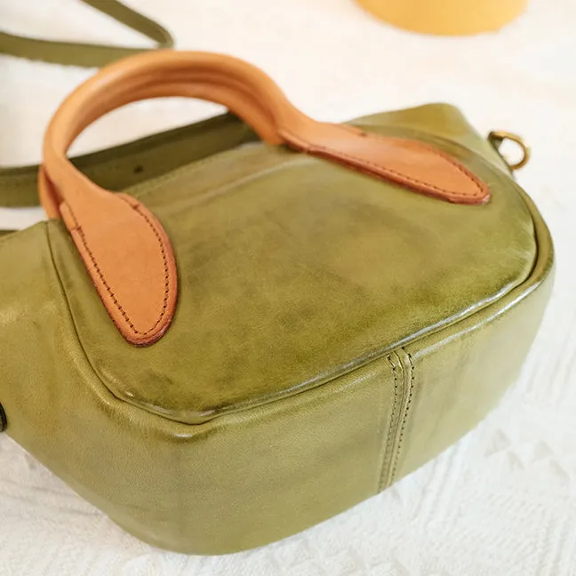 Ladies Small Brown Crossbody Bag Leather Shoulder Bag