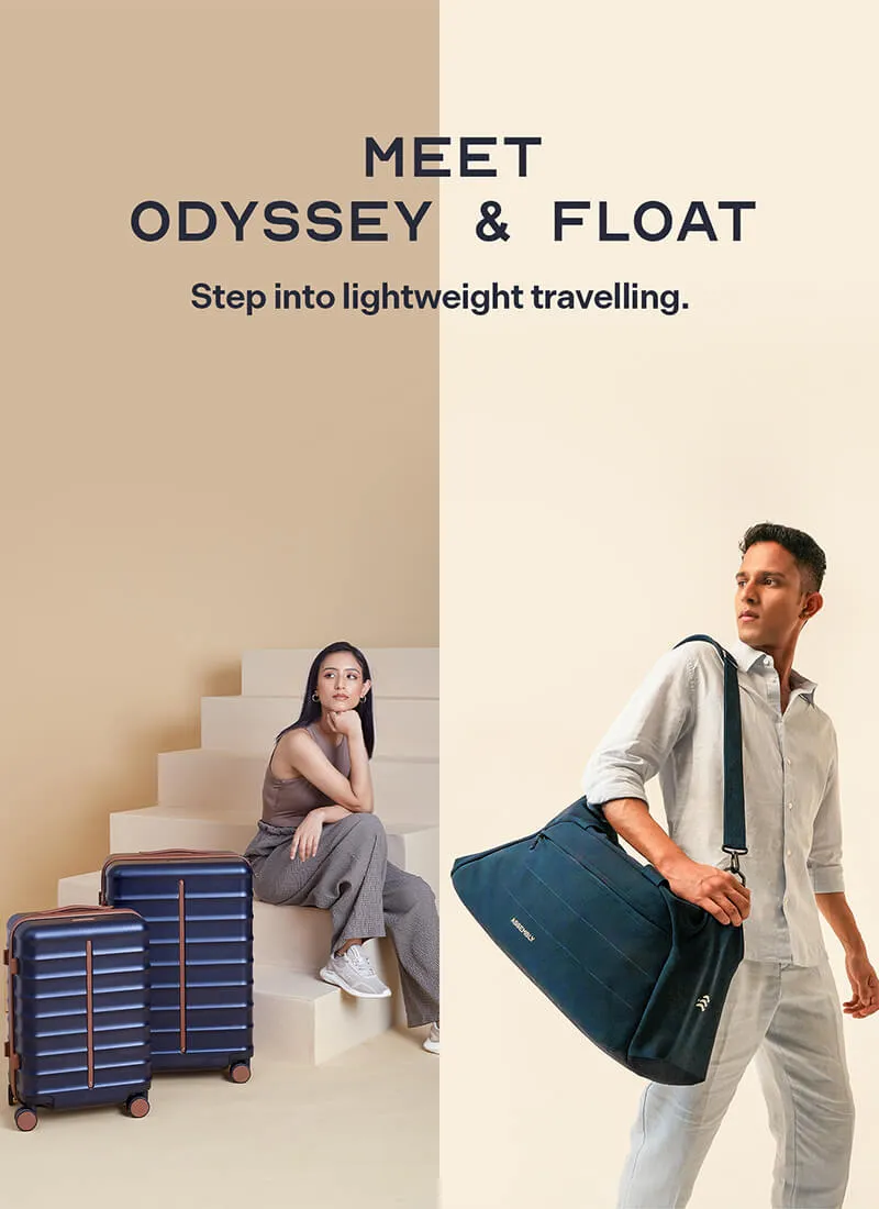 Odyssey Set of 2 & Float Duffle Combo | Ocean Blue | Cabin Medium Hard Luggage & Duffle