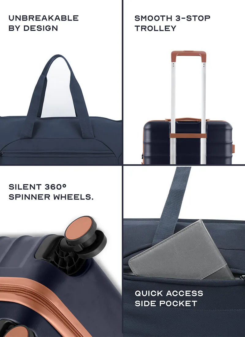 Odyssey Set of 2 & Float Duffle Combo | Ocean Blue | Cabin Medium Hard Luggage & Duffle