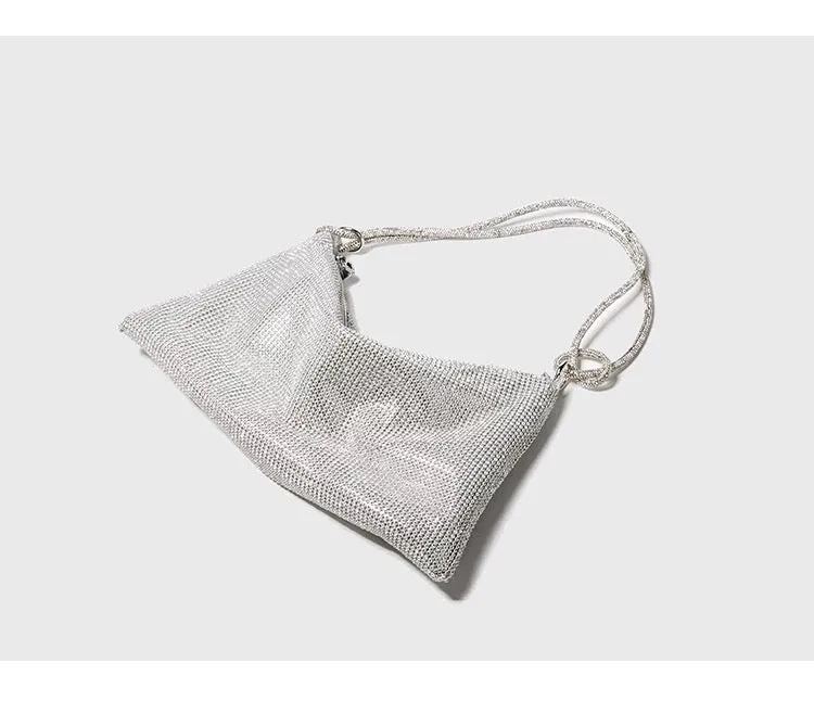 Silver  Rhinestones Crystal Diamonds Bag