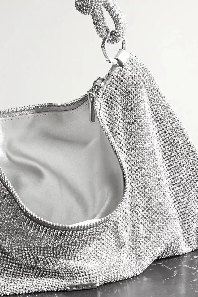 Silver  Rhinestones Crystal Diamonds Bag