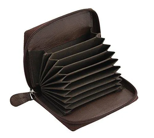 STARHIDE Womens Small Leather Fan Concertina Palm Credit Card Holder 1234