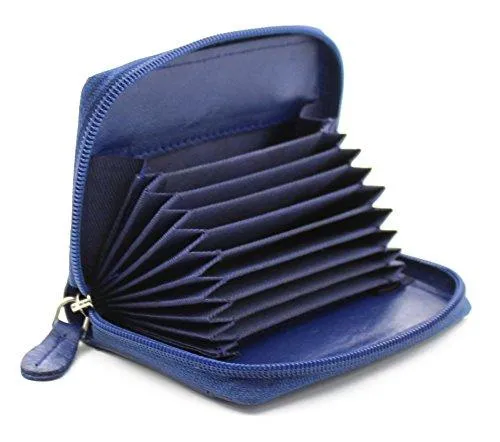 STARHIDE Womens Small Leather Fan Concertina Palm Credit Card Holder 1234