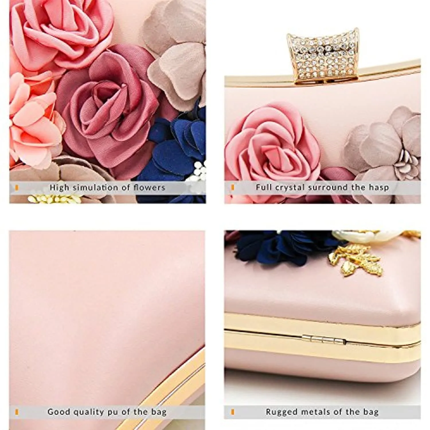 Women Flower Clutches Evening Handbags Wedding Clutch Purse
